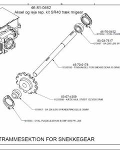 Shaft and bearing rep. kit drive section, gear SR40 M&M